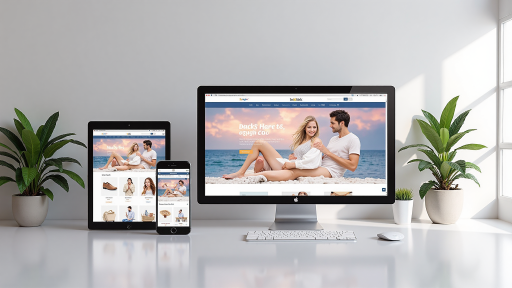 电商网站界面截图,显示商品列表页面,白色背景,蓝色按钮,现代化布局