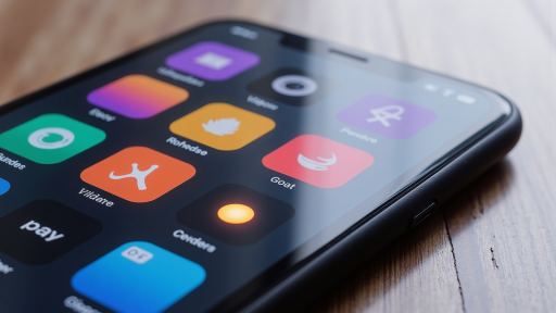 移动应用界面截图,显示手机屏幕中的应用界面,简洁设计,图标清晰